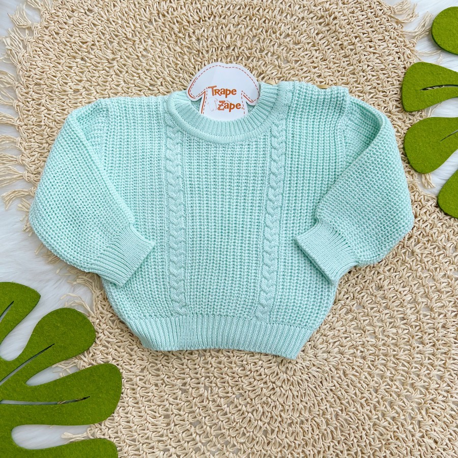 Blusa de Linha Ponto Alto Fechado - Verde Água